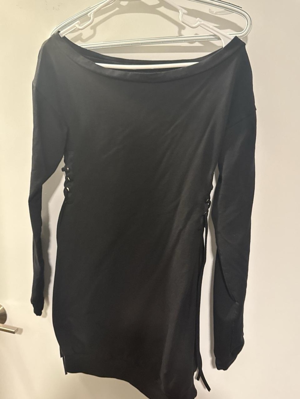 Women's Long Sleeve Black Mini Dress